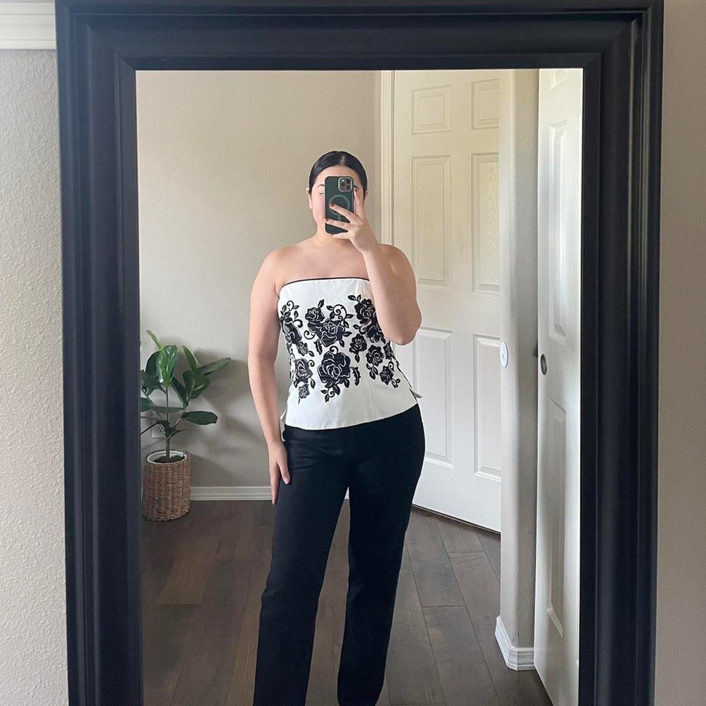 Vintage White House Black Market Floral Bustier Top